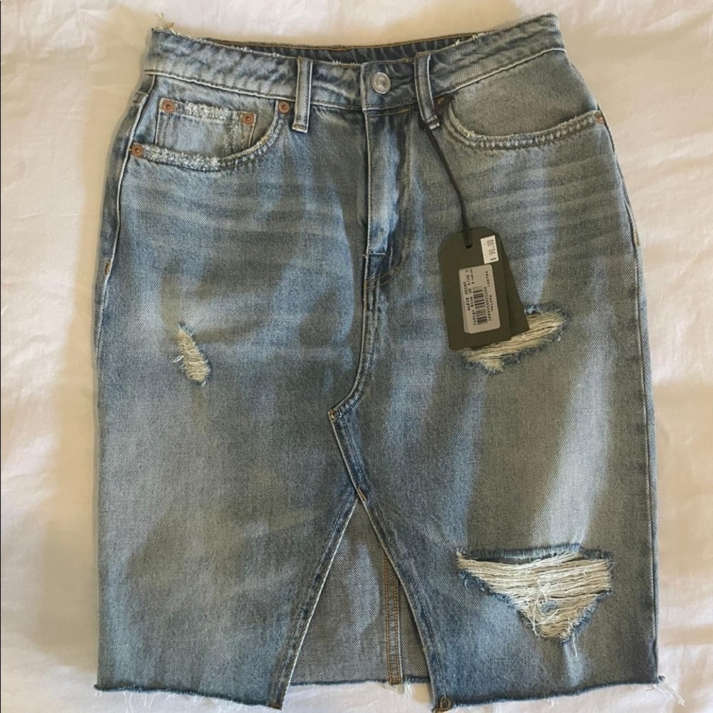 ALLSAINTS | Alfie Denim Skirt Size 0 - Picture 6 of 10